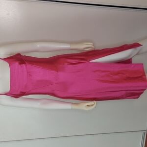 Satin Square Neck Slit Midi Dress